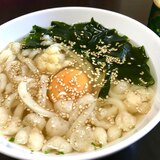 【簡単】姜葱醤でコク旨♪月見うどん